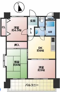 甲南グランドハイム兵庫【3階】の間取り
