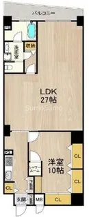 大阪府大阪市浪速区日本橋西1丁目【マンション】の間取り