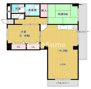 グランドメゾン中山手【3階】の間取り