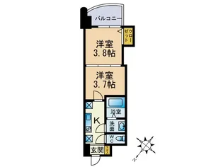 福岡県福岡市博多区堅粕2丁目【マンション】の間取り