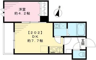 1DKの間取り画像