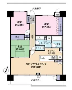 兵庫県神戸市東灘区森北町3丁目【マンション】の間取り