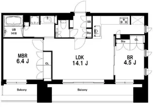 中目黒ウエスト【7階】の間取り