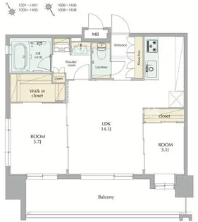 エンクレストGRAN博多駅前【13階】の間取り