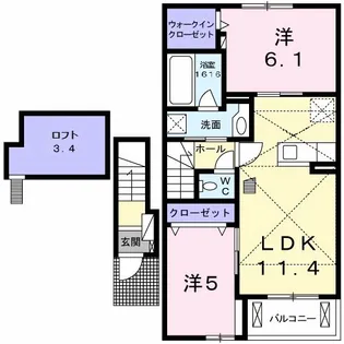 クレモンティーヌ Cの間取り