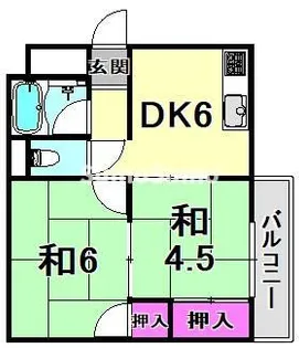 ヴィラ甲風園【3階】の間取り