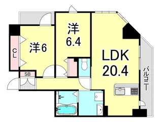 エーレックス西宮【5階】の間取り