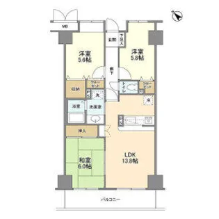パロス美野島【11階】の間取り