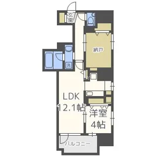 大阪府大阪市中央区本町4丁目【マンション】の間取り