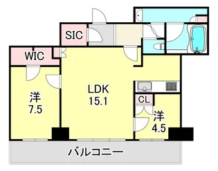 兵庫県神戸市中央区東川崎町1丁目【マンション】の間取り