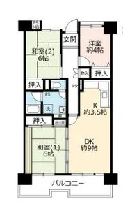 UR武庫川 29号棟【14階】の間取り
