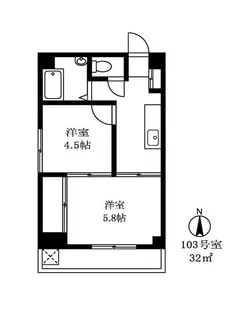 フロール氷川台【1階】の間取り