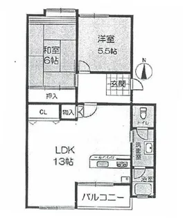 星陵台住宅1号棟【1階】の間取り