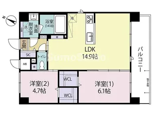 ARISTA箱崎【7階】の間取り