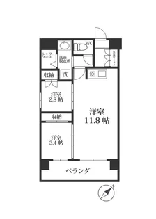 MODERN PALAZZO六本松STATION【2階】の間取り