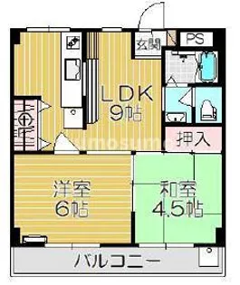 甲南第3六甲ハイム【2階】の間取り
