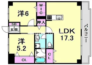 フローレンス夙川2【3階】の間取り