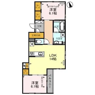 兵庫県西宮市甲子園三保町【アパート】の間取り
