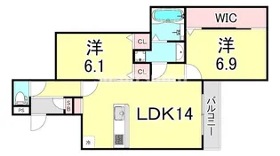 reussir今津【1階】の間取り