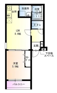 フジパレス立花町三丁目イースト【1階】の間取り