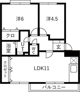 ウエストビレッジ【3階】の間取り