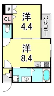 MAXIV CITY神戸鷹取【2階】の間取り