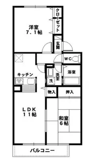 ジュネス武庫之荘Ⅲ B棟【2階】の間取り