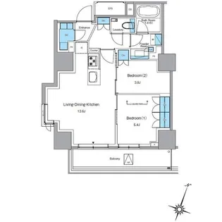 東京都目黒区青葉台4丁目【マンション】の間取り