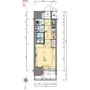 大阪府大阪市西区立売堀4丁目【マンション】の間取り