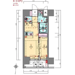 プレサンス立売堀ベルヴィル【4階】の間取り