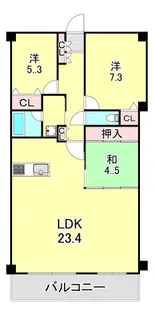 兵庫県芦屋市大原町【マンション】の間取り