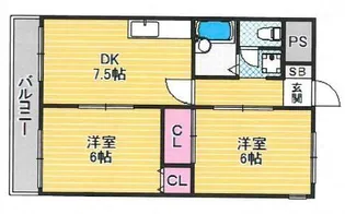兵庫県神戸市長田区萩乃町3丁目【マンション】の間取り