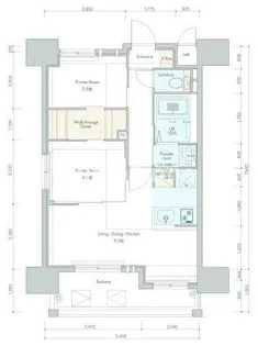 ネストピア博多駅ステージ【5階】の間取り