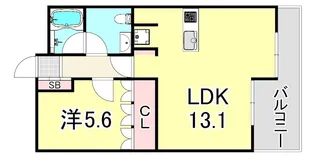 1LDKの間取り画像