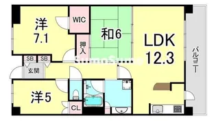 ローレルスクエア尼崎ルネ・ガーデンテラス【4階】の間取り