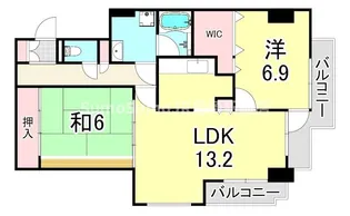 兵庫県尼崎市田能4丁目【マンション】の間取り