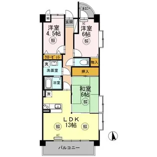 プラザハイツ二ツ屋 A棟【2階】の間取り