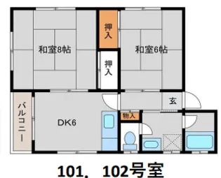 ハイムオークラ【1階】の間取り