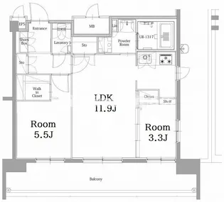 福岡県福岡市博多区築港本町【マンション】の間取り