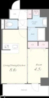 ピタゴラ箱崎【6階】の間取り