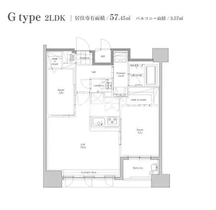 2LDKの間取り画像