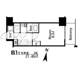 1Kの間取り画像