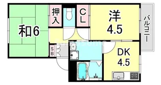 兵庫県西宮市鳴尾町5丁目【アパート】の間取り