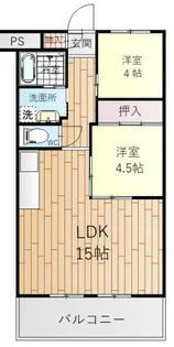 兵庫県宝塚市鹿塩2丁目【アパート】の間取り