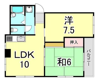 兵庫県西宮市甲子園浦風町【アパート】の間取り