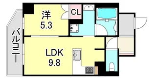 リーガル神戸三宮Ⅱ【4階】の間取り