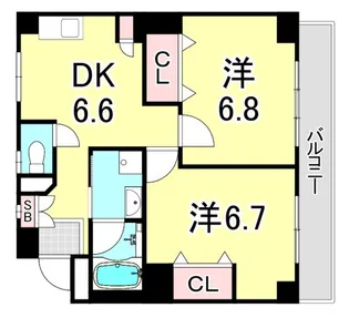 SEMPREVITA南甲子園【3階】の間取り