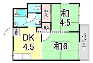 兵庫県尼崎市神田中通9丁目【アパート】の間取り