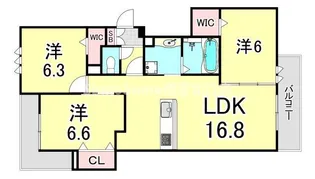 アンバーキューブC【2階】の間取り
