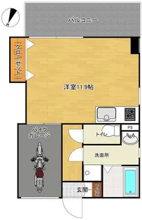 ハイディングプレイス東比恵【5階】の間取り